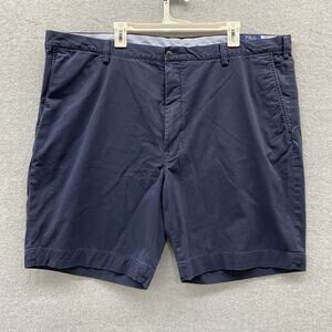 Polo Ralph Lauren Shorts Mens 46 Navy Blue Chino Flat Front Classic Fit Casual